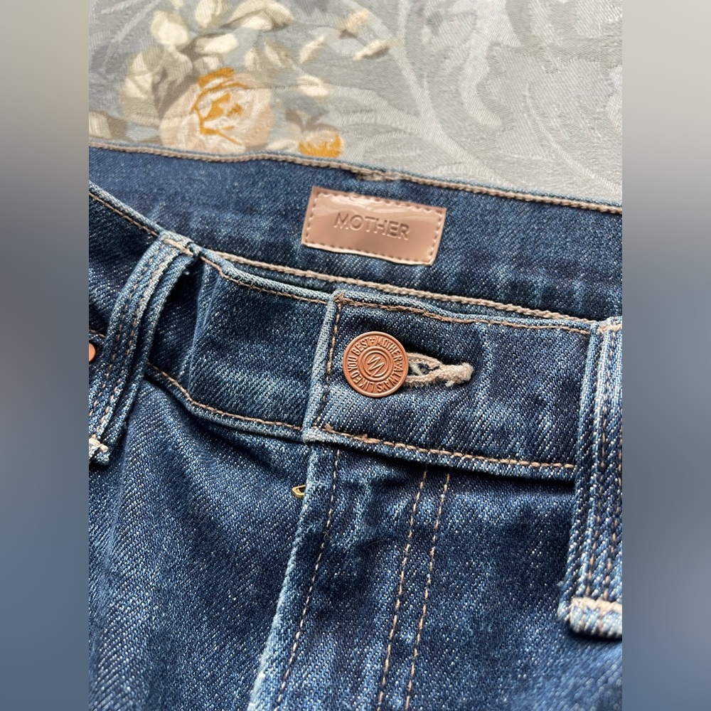 Mother denim fangirl flood High-waisted jeans wide barrel leg size 27 - Picture 11 of 16